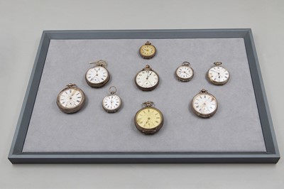 Lot 122 - A COLLECTION OF NINE CONTINENTAL SILVER POCKET...