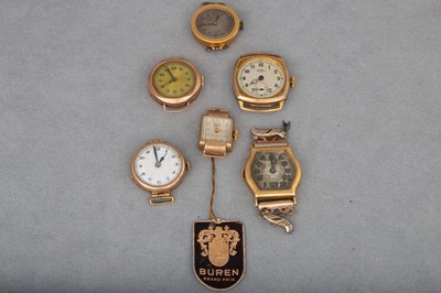 Lot 135 - A COLLECTION OF SIX VINTAGE LADY'S GOLD WATCH...