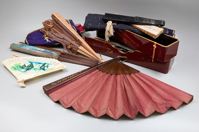 Lot 190 - A COLLECTION OF ANTIQUE EAST ASIAN FANS,...