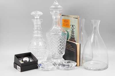 Lot 191 - A COLLECTION OF FOUR GLASS DECANTERS,...