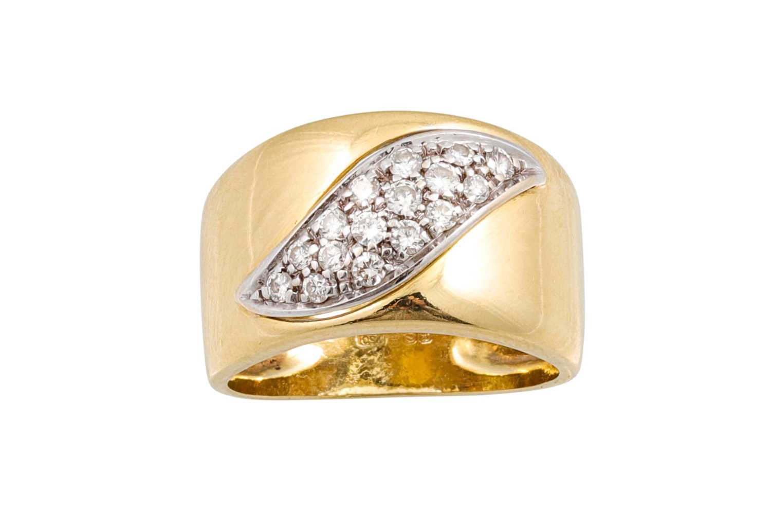 Lot 233 - A DIAMOND DRESS RING, pave set in 18ct yellow...