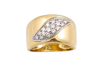Lot 233 - A DIAMOND DRESS RING, pave set in 18ct yellow...