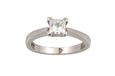 Lot 239 - A DIAMOND SOLITAIRE RING, the princess cut...