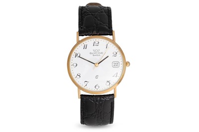 Lot 421 - A 9CT GOLD MIDSIZE GLYCINE SWISS WRISTWATCH,...