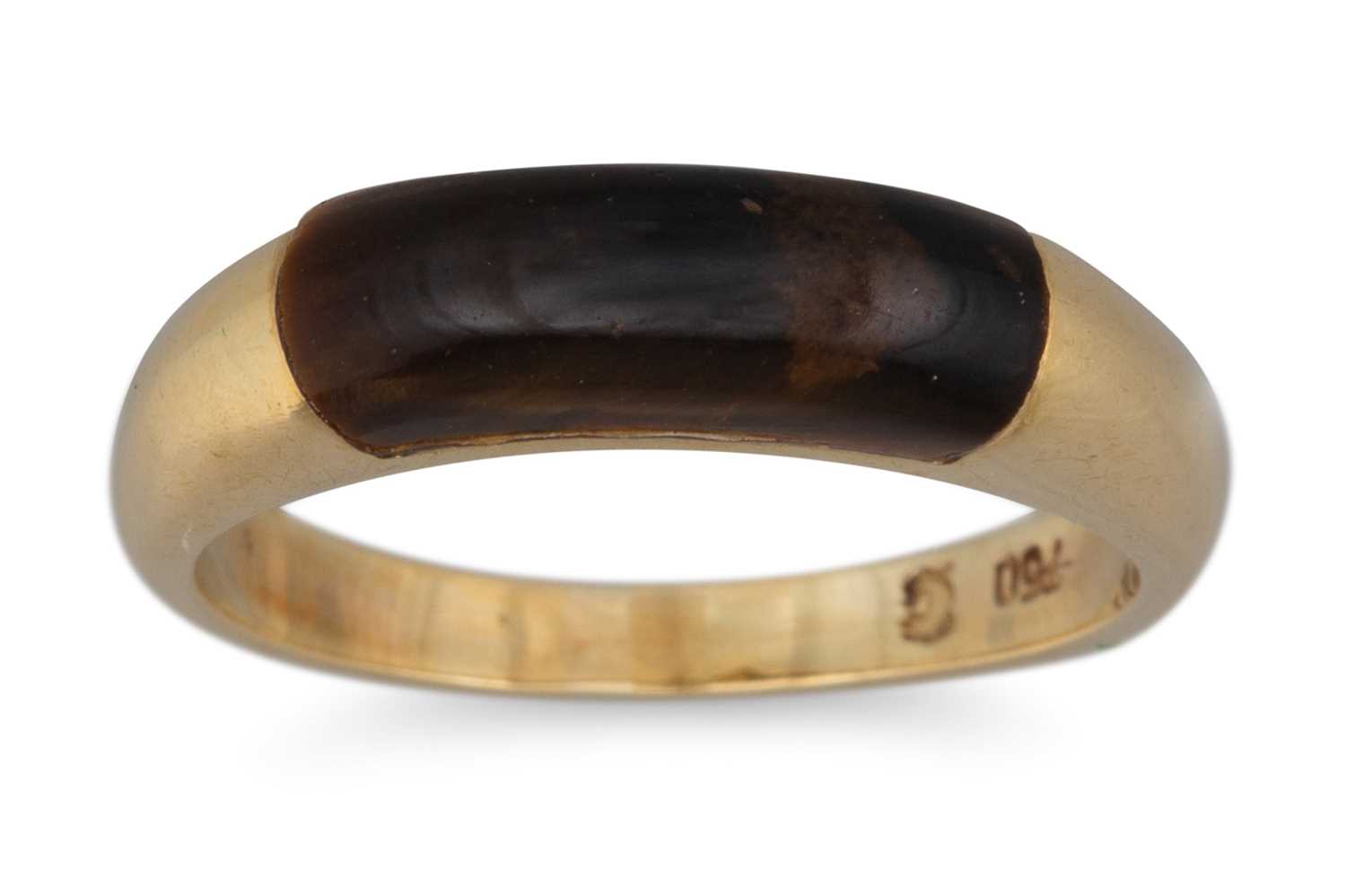 SILVER AND TIGERS EYE SQUARE RING - S/M