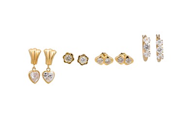 Lot 303 - A GROUP OF FOUR SETS OF EARRINGS, two pairs...