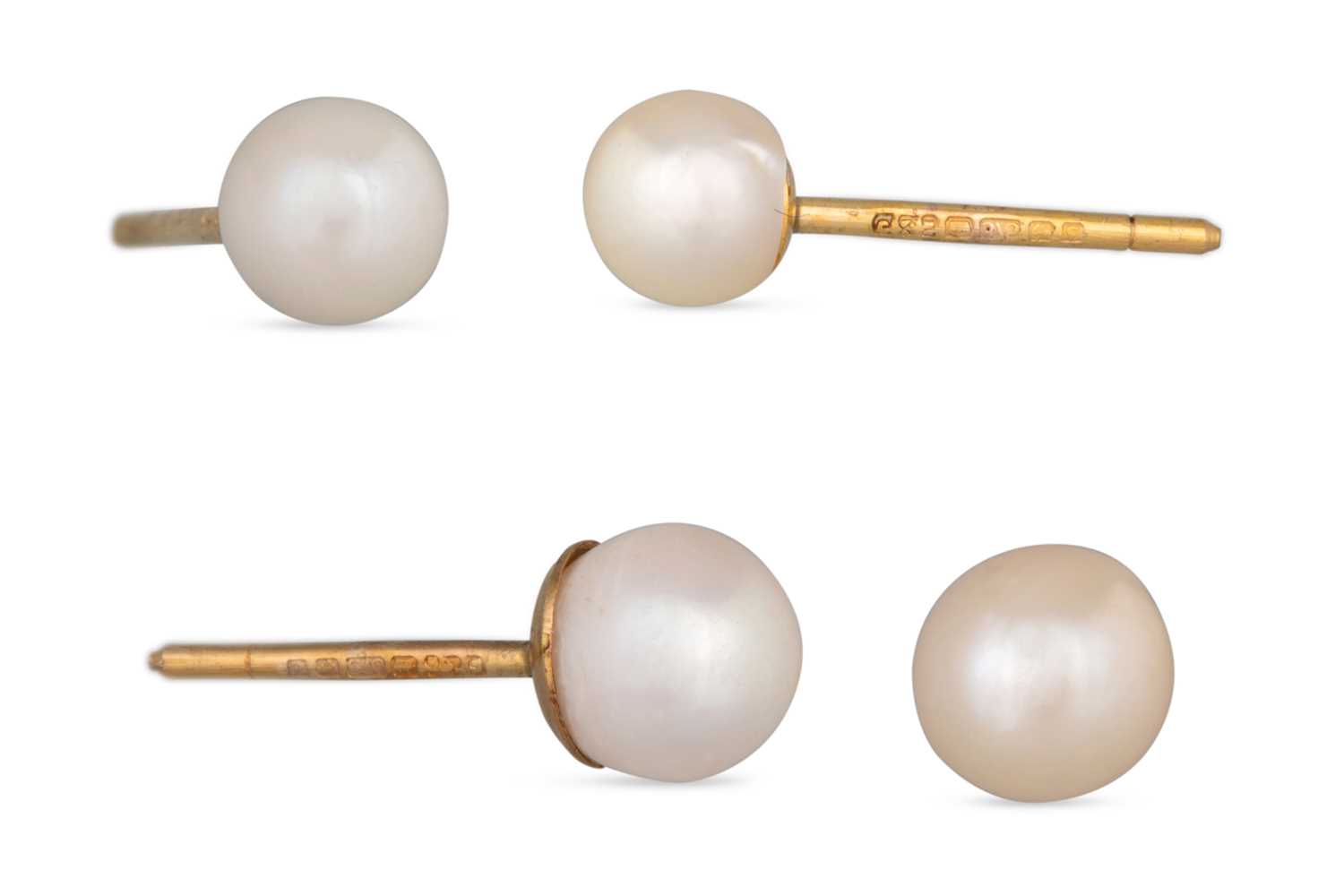 Lot 97 - TWO PAIRS OF CULTURED PEARL EARRINGS, mounted...