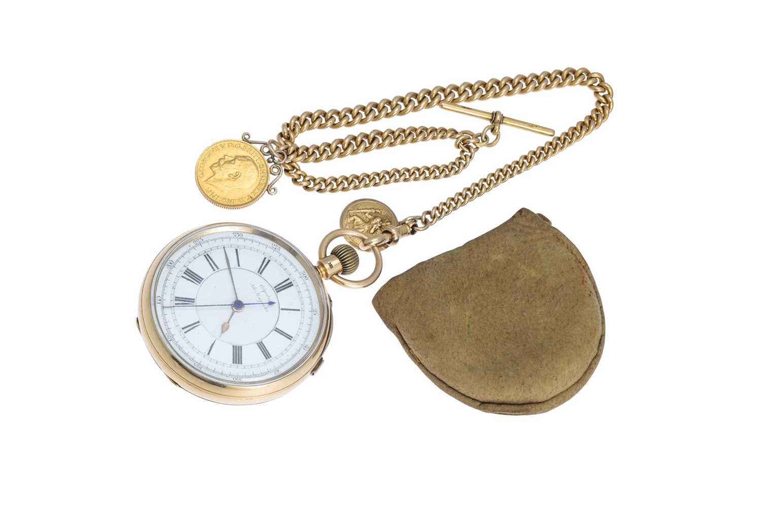 Lot 308 - A VINTAGE 18CT OPEN FACE POCKET WATCH, white...