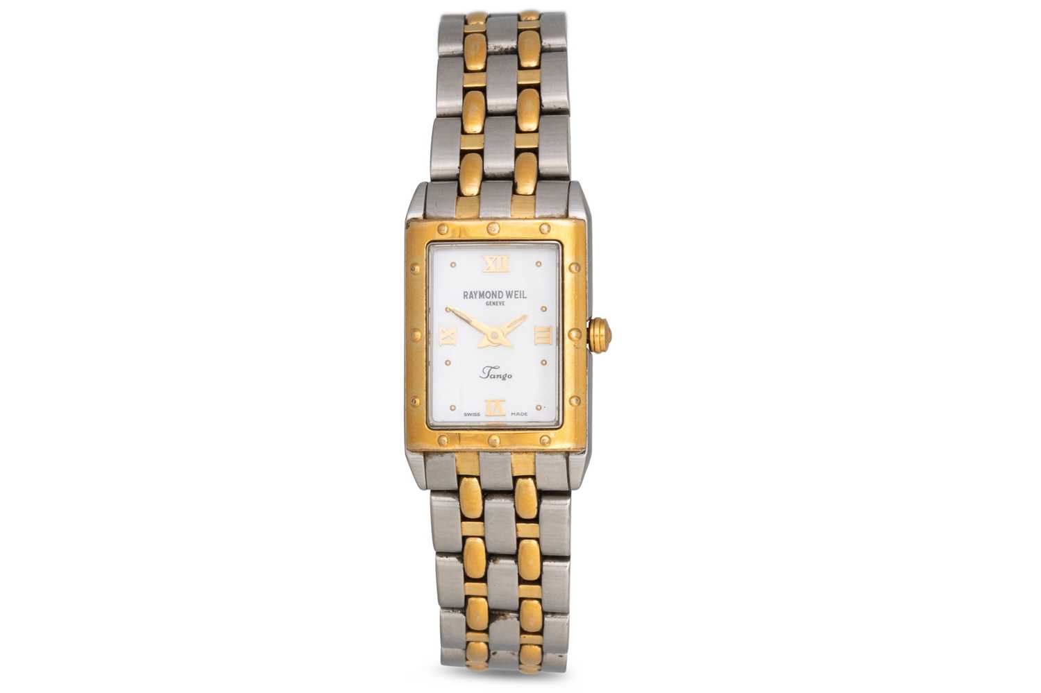 Lot 231 - A LADY'S BI-METAL RAYMOND WEIL TANGO...