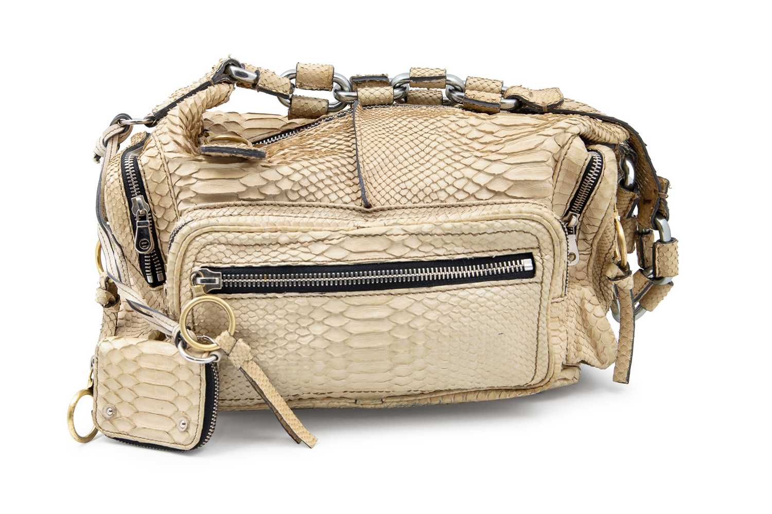 Lot 249 - A CHLOÉ SQUARE 'BETTY' PYTHON SHOULDER BAG,...