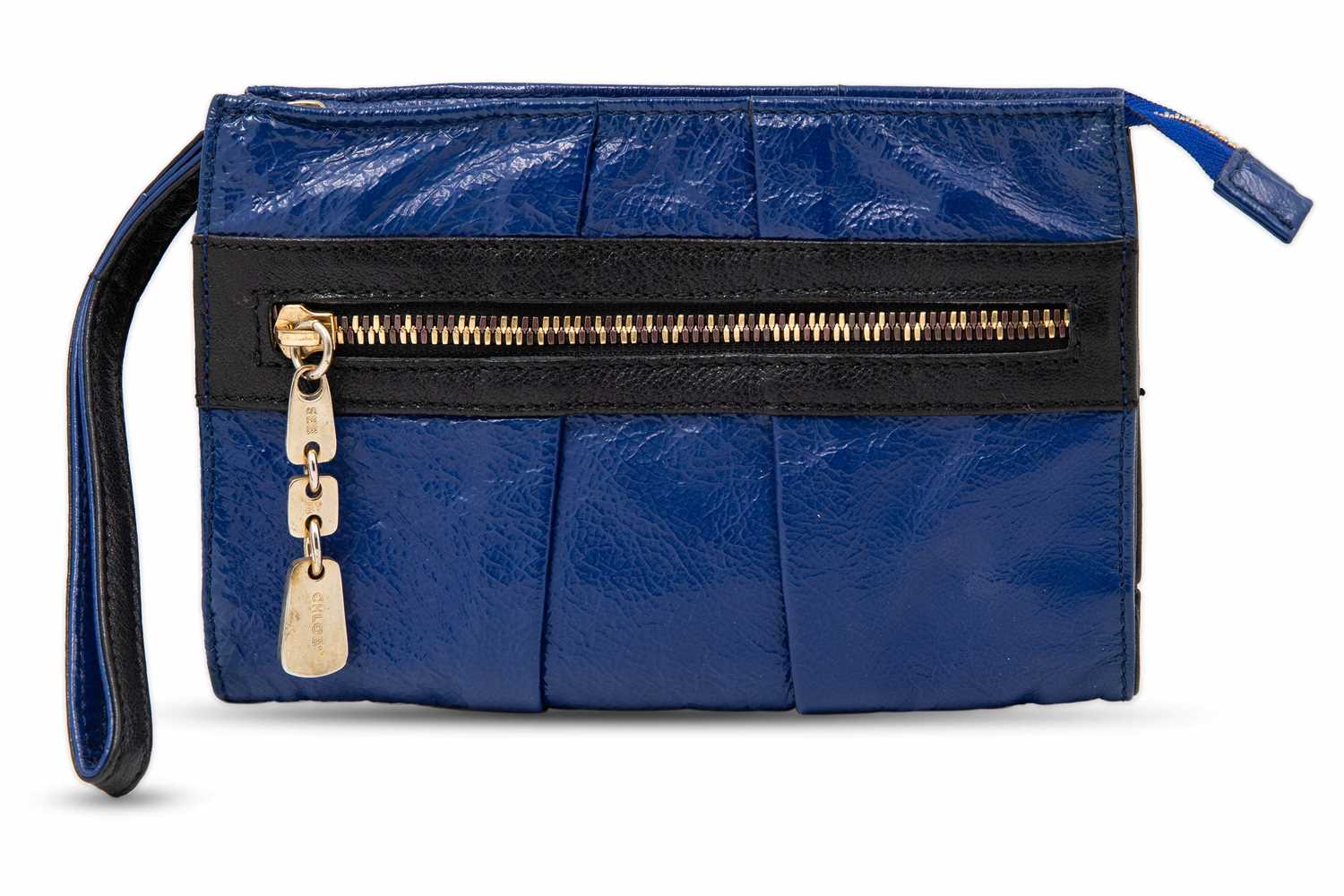 Lot 250 - A SEE BY CHLOÉ BLUE PATENT LEATHER...