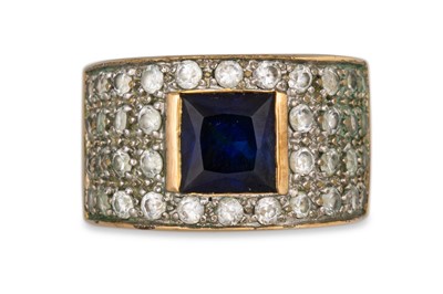 Lot 113 - THREE 14CT GOLD STONE SET RINGS, 15.2 g., size...