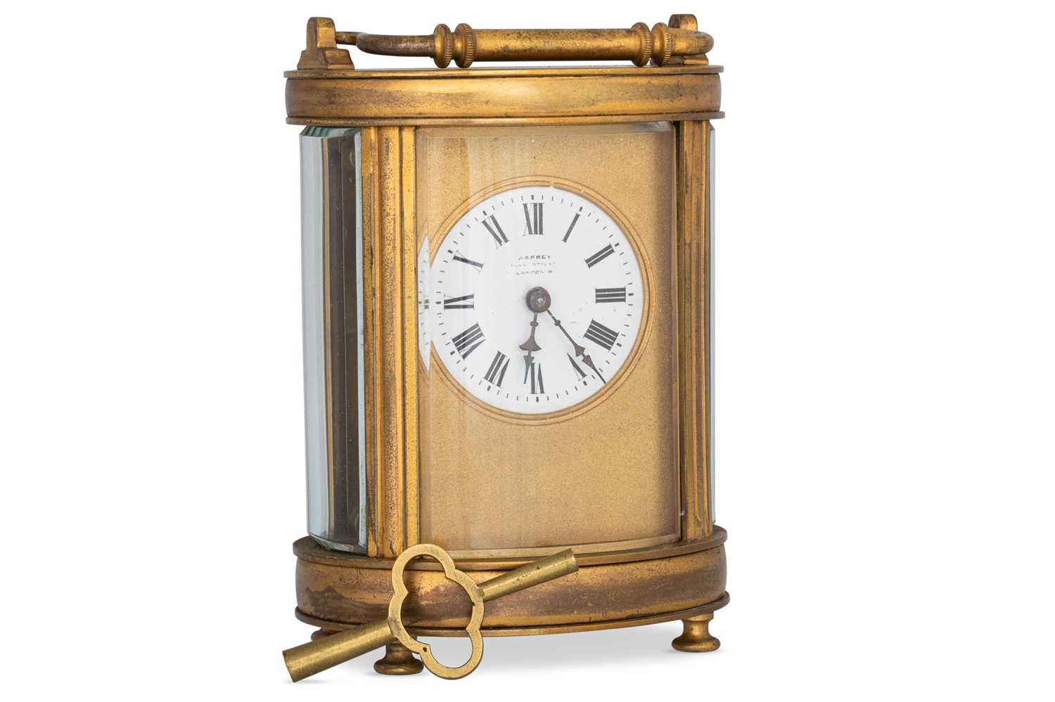 Lot 254 - A FRENCH MADE BRASS CARRIAGE CLOCK, of...