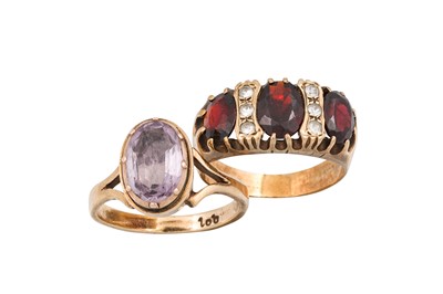 Lot 341 - TWO GEM SET RINGS, mounted in gold