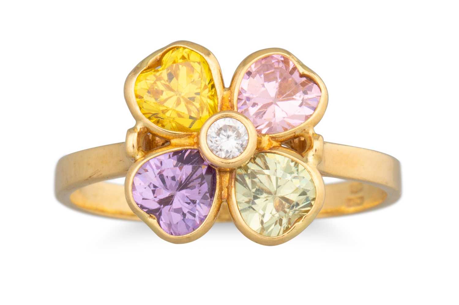 Lot 56 - AN 18CT YELLOW GOLD DRESS RING, 2.8 g. size P