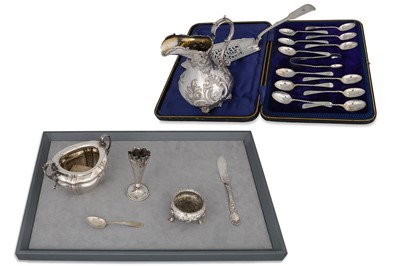 Lot 467 - A CASED SET OF LATE VICTORIAN SILVER,...