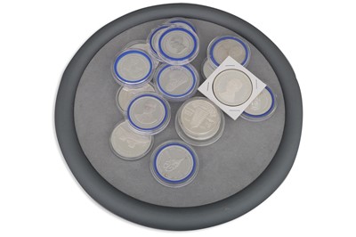 Lot 437 - 17 THAILAND PROOF SILVER COINS, in capsules,...