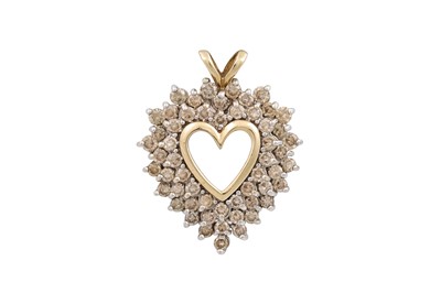 Lot 349 - A DIAMOND PENDANT, heart shaped, the brilliant...