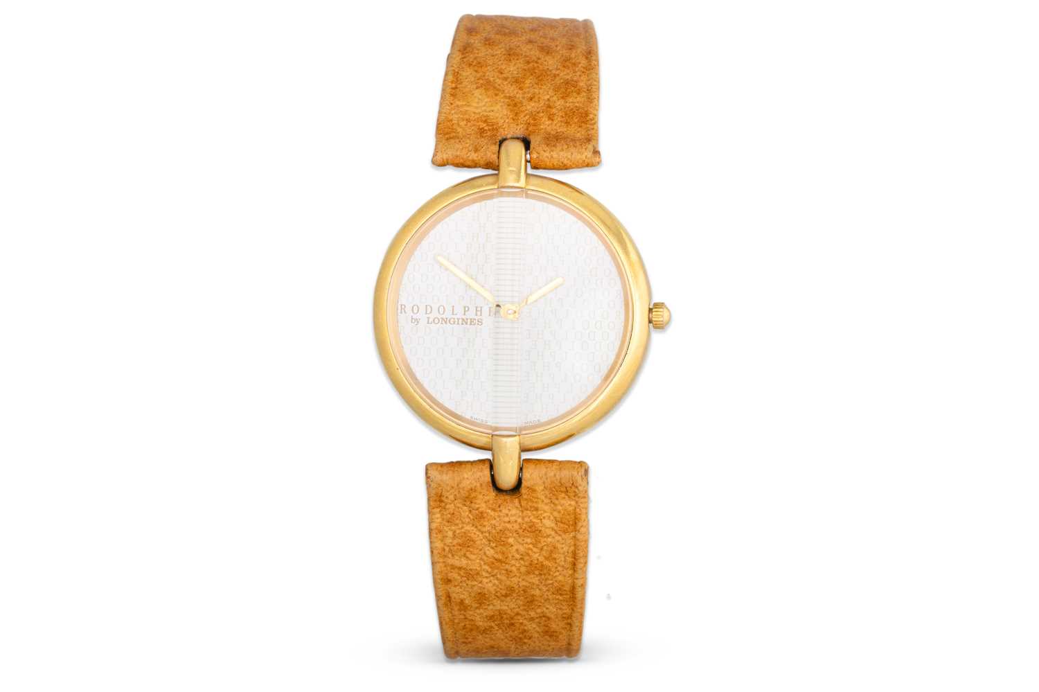 Lot 235 - A LADY'S 'RODOLPHE' BY LONGINES GOLD-PLATED...