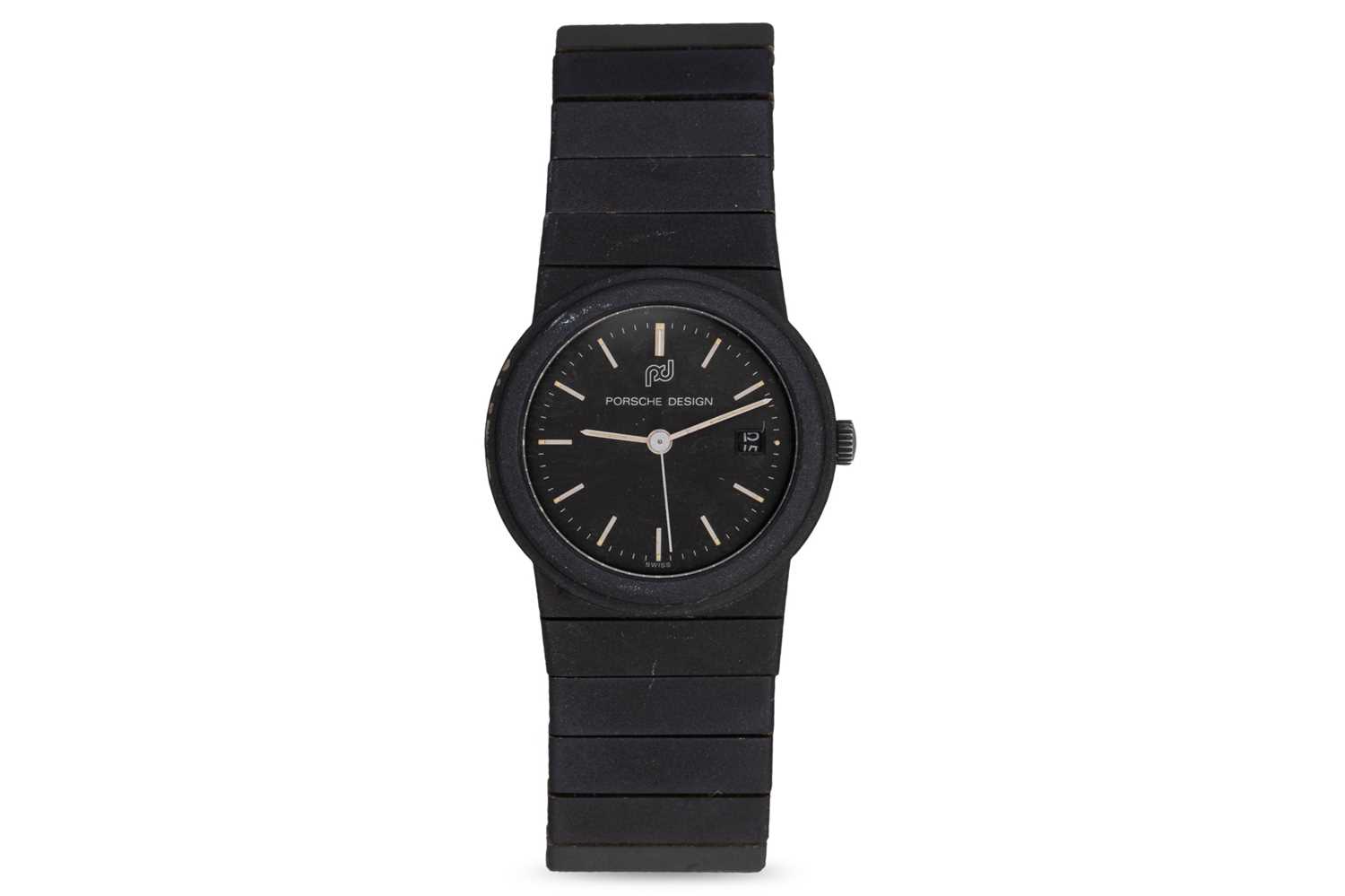 Lot 236 - A LADY'S 'PORSCHE DESIGN' BLACK POWER COATED...