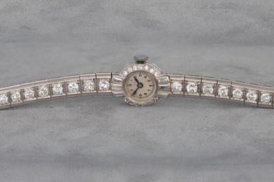 Lot 213 - AN ART DECO DIAMOND LADY'S COCKTAIL WATCH,...