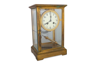 Lot 500 - AN ANTIQUE FRENCH BRASS MANTLE CLOCK, by Japy...