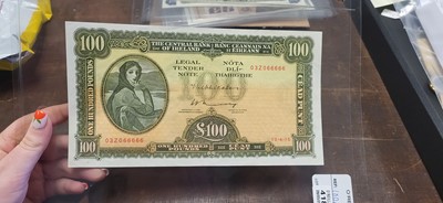 Lot 418 - A LADY LAVERY £100 10.4.75 LAST DATE IRISH...