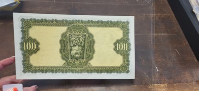 Lot 418 - A LADY LAVERY £100 10.4.75 LAST DATE IRISH...