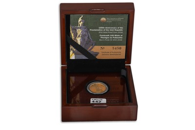 Lot 442 - A 2016 €50 GOLD PROOF IRISH COIN, 100th...
