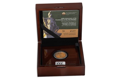Lot 443 - A 2016 €50 GOLD PROOF IRISH COIN, 100th...