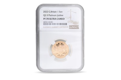 Lot 445 - A 2022 GOLD PROOF FULL SOVEREIGN ENGLISH COIN,...