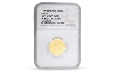 Lot 449 - A 1997 THAILAND UNICEF 2000 BAHT GOLD COIN,...