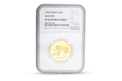 Lot 454 - A 1995 CHINA HALF OZ 50 YUAN GOLD UNICORN COIN,...