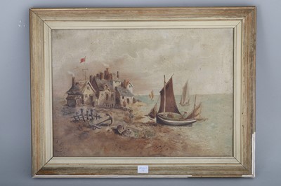 Lot 238 - V. BARRETT (1900) COASTAL FISHING VILLAGE...