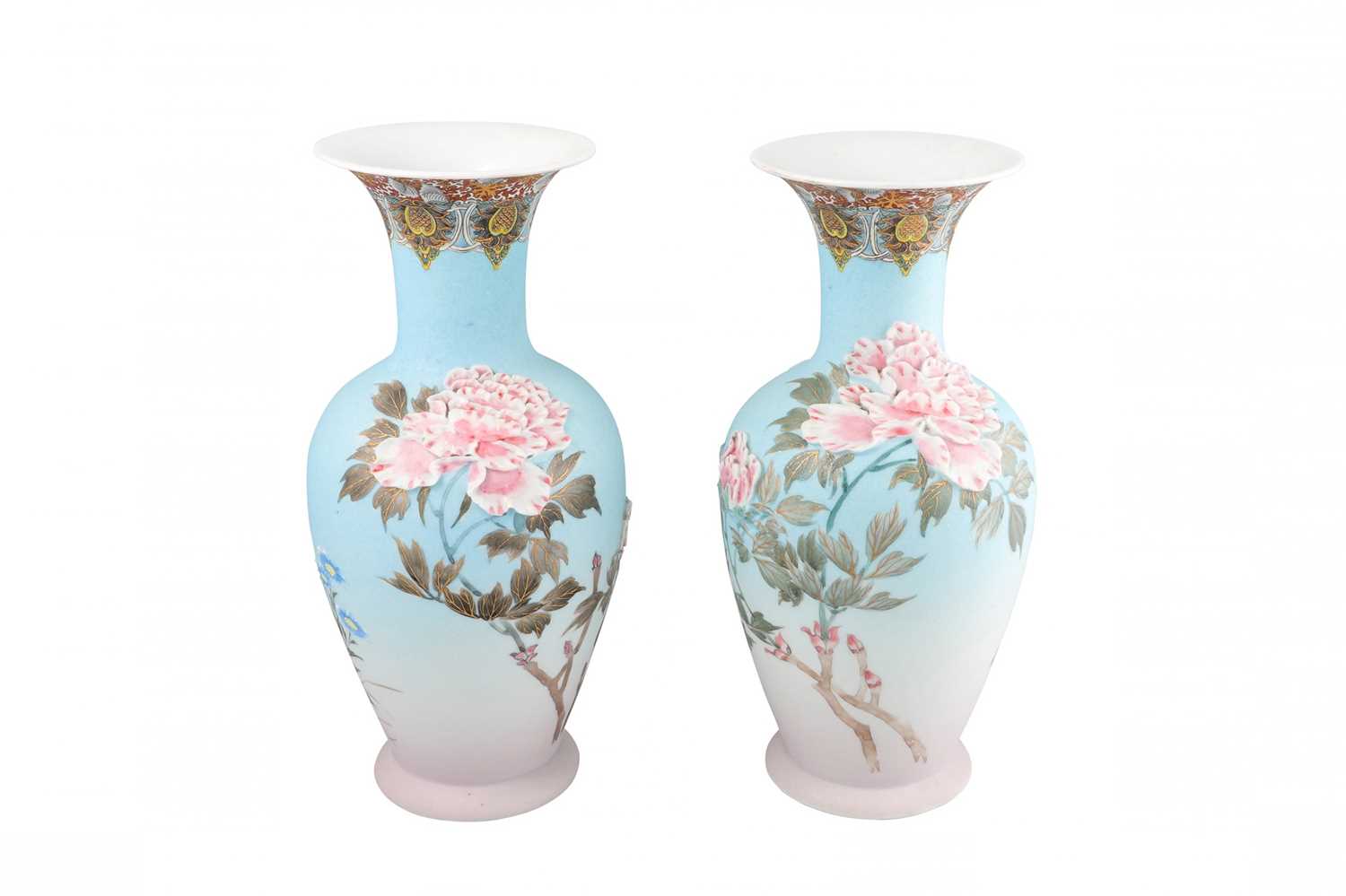 Lot 589 - A PAIR OF MID 20TH CENTURY ORIENTAL POLYCHROME...