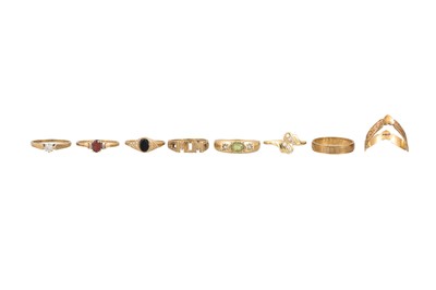 Lot 109 - A COLLECTION OF GOLD RINGS, 14 g.