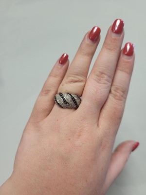 Lot 96 - A DIAMOND RING, pavé set in 14ct white gold,...