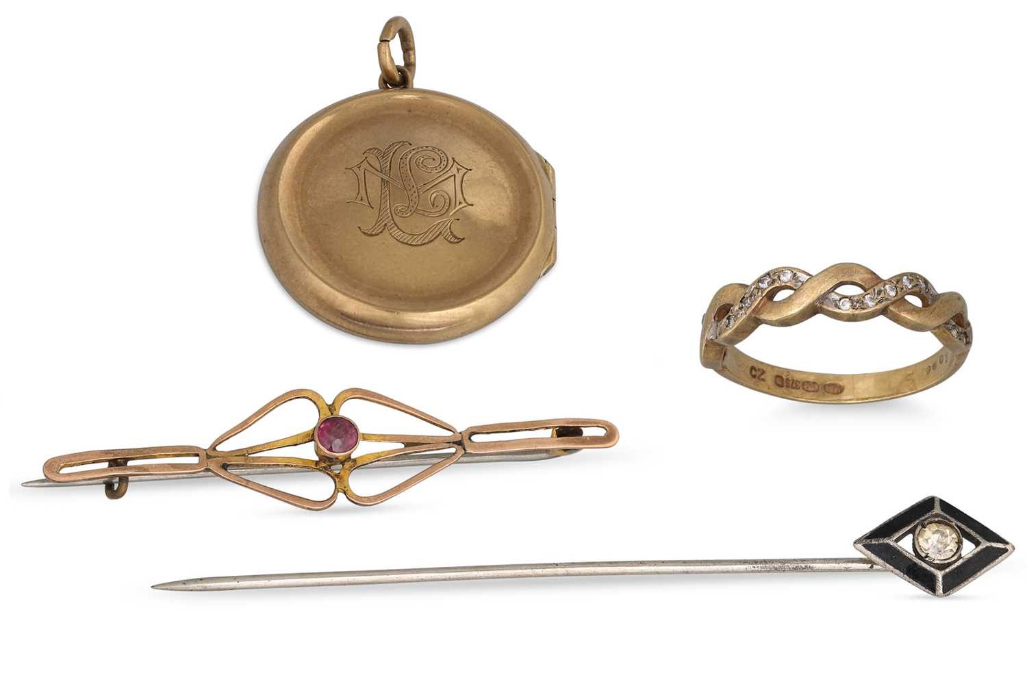 Lot 4 - AN ANTIQUE 9CT GOLD LOCKET, together with a...