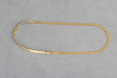 Lot 3 - A 9CT GOLD FLAT SNAKE LINK NECKLACE, 11.8 g