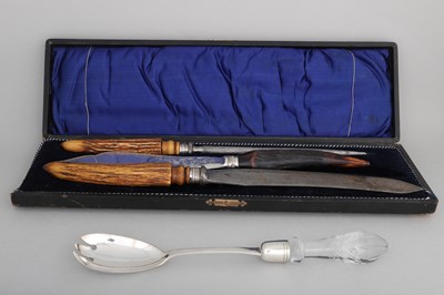 Lot 206 - AN ATTRACTIVE PAIR OF ANTIQUE CRYSTAL HANDLED...