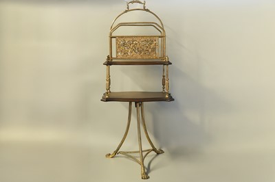 Lot 218 - AN UNUSUAL ANTIQUE TWO TIERED MAGAZINE...
