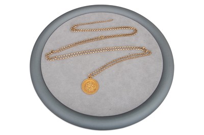 Lot 389 - A 9CT GOLD MUFF CHAIN, together with a 14ct...