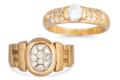 Lot 391 - TWO 9CT GOLD RINGS, 3.75 g. & 2.6 g.