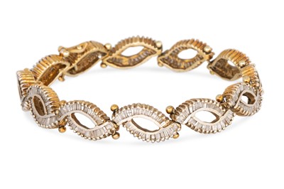 Lot 393 - A DIAMOND SET OPEN LINK BRACELET, 19.5 g.