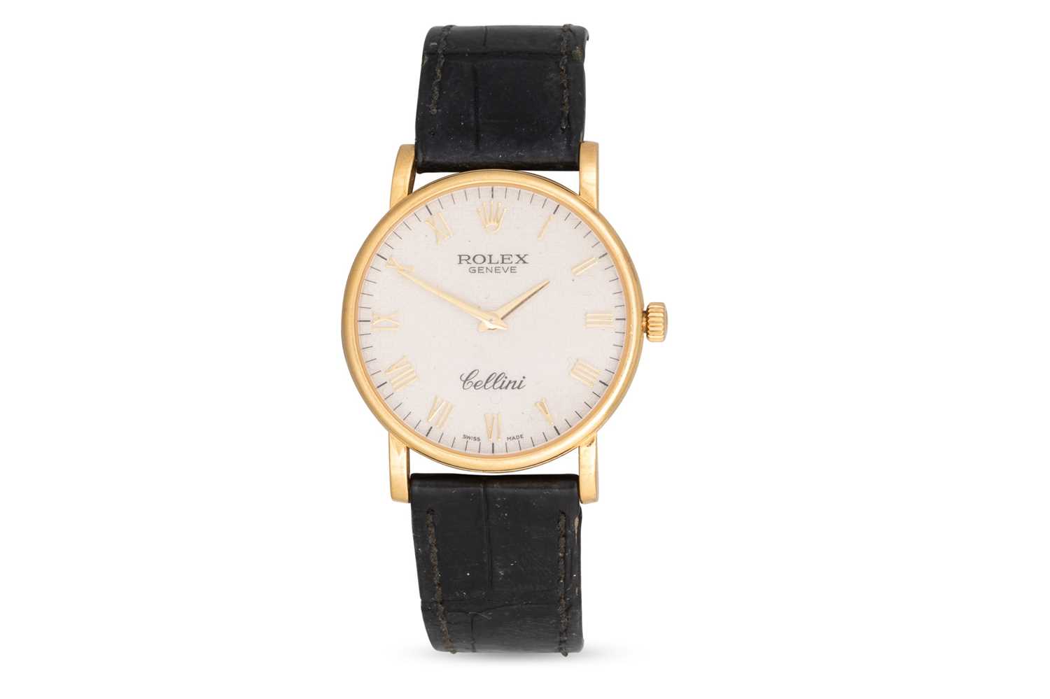Lot 438 - A MIDSIZE ROLEX CELLINI WRISTWATCH, 18ct gold...