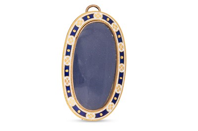 Lot 292 - A GEORGIAN NEOCLASSOCAL BLUE & WHITE ENAMEL...