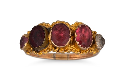 Lot 296 - A GEORGIAN KEEPER RING, C.1815, mounted in...