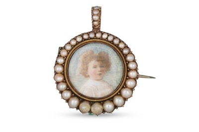 Lot 299 - AN EARLY 19TH CENTURY SEED PEARL PENDANT, C....