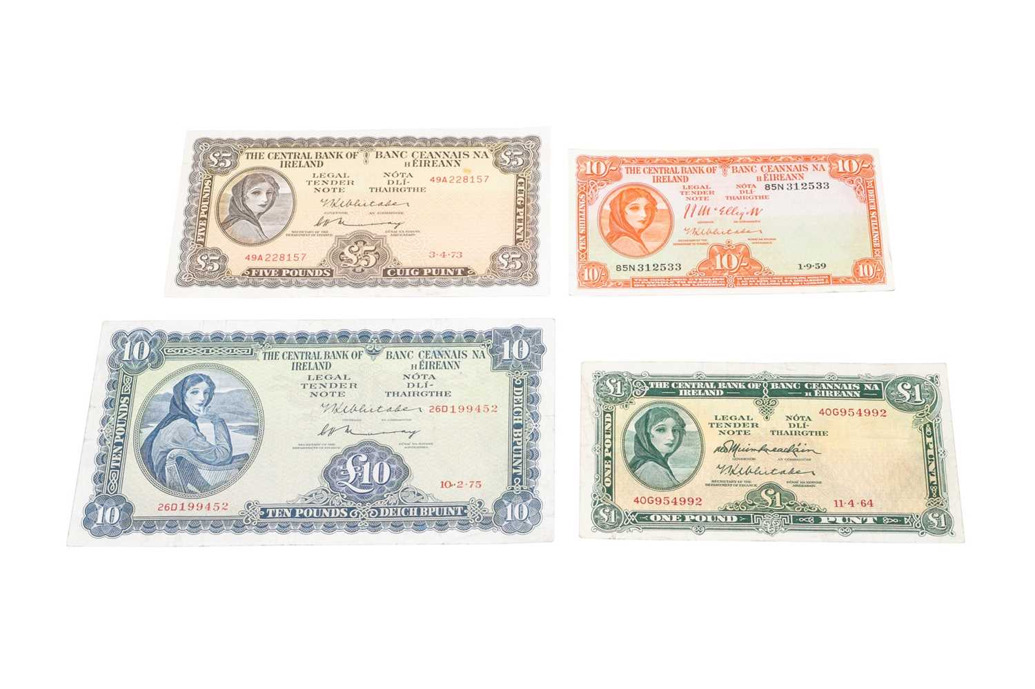 Lot 509 - A SET OF FOUR LADY LAVERY BANKNOTES, 10 pound...