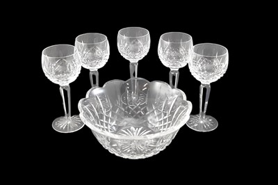 Lot 585 - A SET OF FIVE MODERN WATERFORD CRYSTAL WINE...